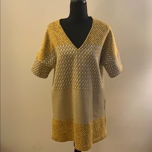 Zara Yellow & Navy Print Mini Dress